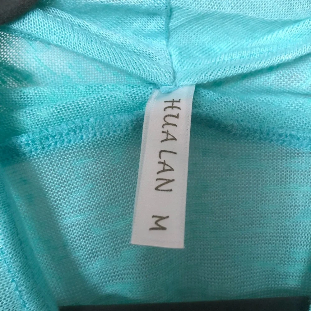 2/$10Hua Lan Mint Green Cowl Neck Long Sleeve Lightweight Soft & Cozy Top Size M - Picture 5 of 8